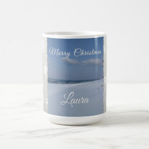 Frohe Weihnachten Schneeflocken Personalisierter B Kaffeetasse