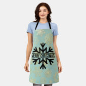 Frohe Weihnachten Schneeflocken Schürze (Getragen)