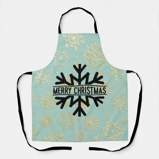 Frohe Weihnachten Schneeflocken Schürze (Vorderseite)