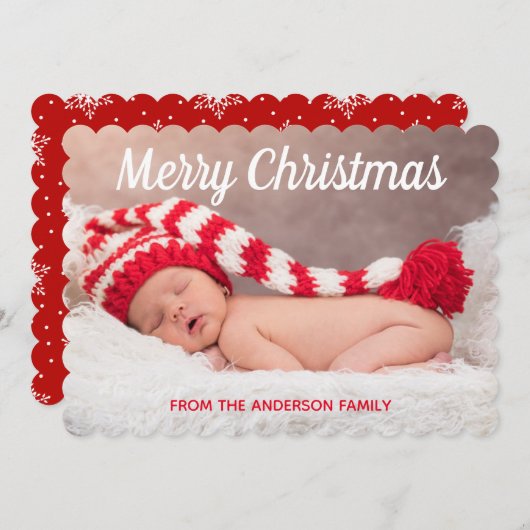 Frohe Weihnachten Schneeflocken Weihnachten Foto (Vorne/Hinten)