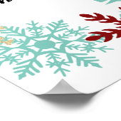 Frohe Weihnachten - Schneeflocken Wreath - Poster (Ecke)