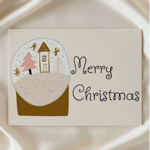 Frohe Weihnachten, Schneekugel-Design Feiertagspostkarte