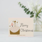 Frohe Weihnachten, Schneekugel-Design Feiertagspostkarte (Stehend Vorderseite)