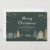 Frohe Weihnachten Schneelandschaft Weihnachtskarte (Vorderseite)