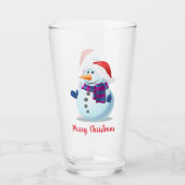 Frohe Weihnachten Schneemann 1 Glas (Rückseite)