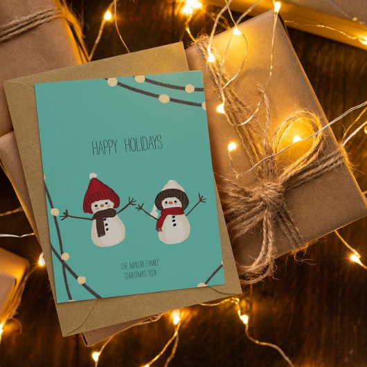 Frohe Weihnachten Schneemann-Duo – Winterlichter a