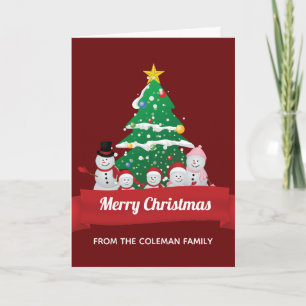 Frohe Weihnachten Schneemann Familie Cute Custom