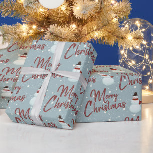 Frohe Weihnachten Schneemann Geschenkpapier
