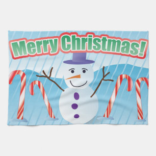 FROHE WEIHNACHTEN SCHNEEMANN GESCHIRRTUCH