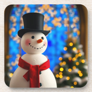 Frohe Weihnachten Schneemann Getränkeuntersetzer