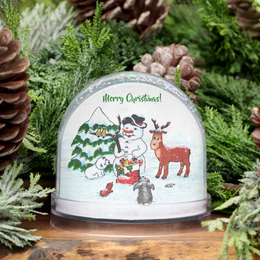 Frohe Weihnachten! Schneemann mit Freunden Schneekugeln (Winter)