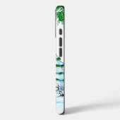 Frohe Weihnachten! Schneemann mit Katze und Welpe Case-Mate iPhone Hülle (Rückseite / Links)