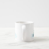 Frohe Weihnachten! Schneemann mit Katze und Welpe Espressotasse (Rückseite)