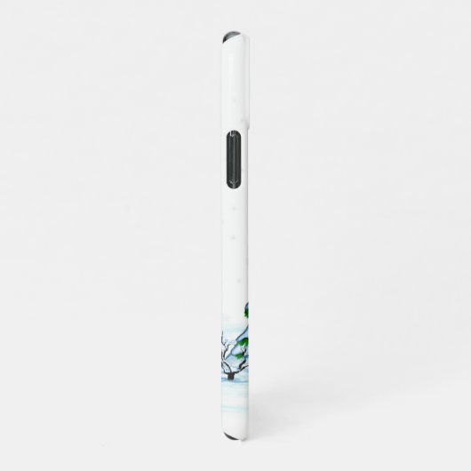 Frohe Weihnachten! Schneemann mit Katze und Welpe iPhone Hülle (Rechte Seite)