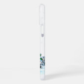 Frohe Weihnachten! Schneemann mit Katze und Welpe iPhone Hülle (Linke Seite)