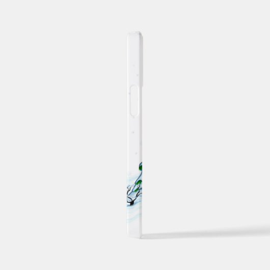 Frohe Weihnachten! Schneemann mit Katze und Welpe iPhone Hülle (Rechte Seite)