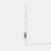 Frohe Weihnachten! Schneemann mit Katze und Welpe iPhone Hülle (Linke Seite)