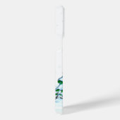 Frohe Weihnachten! Schneemann mit Katze und Welpe iPhone Hülle (Rechte Seite)