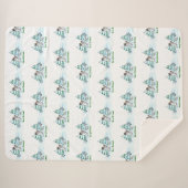 Frohe Weihnachten! Schneemann mit Katze und Welpe Sherpadecke (Vorderseite (Horizontal))