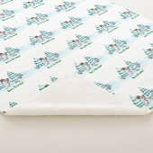 Frohe Weihnachten! Schneemann mit Katze und Welpe Sherpadecke (3/4)