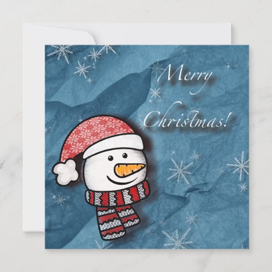 Frohe Weihnachten, Schneemann mit Strickkleidung (Vorderseite)