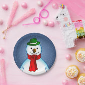 Frohe Weihnachten Schneemann Pappteller (Party)