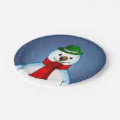 Frohe Weihnachten Schneemann Pappteller (Schrägansicht)