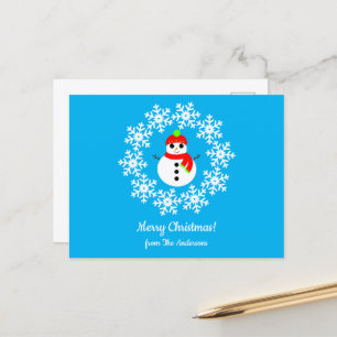 Frohe Weihnachten Schneemann Postkarte