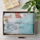 Frohe Weihnachten, Schneemann, Rentier, Wald Seidenpapier (Geschenk)