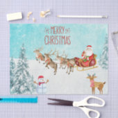 Frohe Weihnachten, Schneemann, Rentier, Wald Seidenpapier (Handwerk)