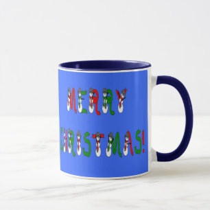 Frohe Weihnachten Schneemann-Schrift-Tasse Tasse