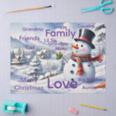 Frohe Weihnachten Schneemann Seidenpapier (Basteln)