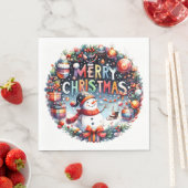 Frohe Weihnachten Schneemann  Serviette (Beispiel)