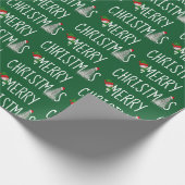 Frohe Weihnachten Schneemann und Baum in Schneeflo Geschenkpapier (Ecke)