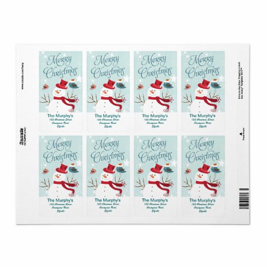 Frohe Weihnachten Schneemann und Vögel Weihnachtsm (Vorne)