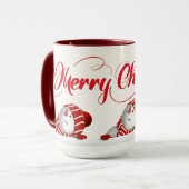 Frohe Weihnachten Schneemänner  Tasse (Vorderseite Links)