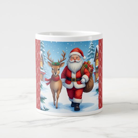 Frohe Weihnachten, Schneeweihnachtswunder Jumbo-Tasse (Vorderseite)