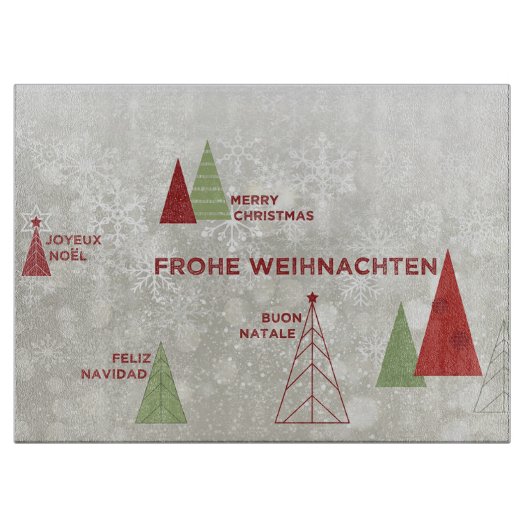 Frohe Weihnachten Schneidebrett (Vorderseite)