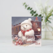 Frohe Weihnachten - Schnelle Polar Bear and Train  (Stehend Vorderseite)