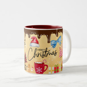 Frohe Weihnachten, Schokolade Zweifarbige Tasse