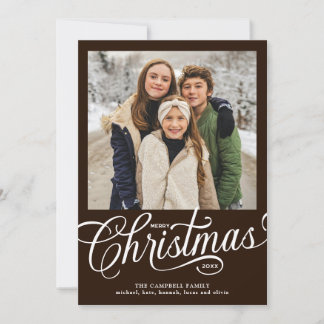 Frohe Weihnachten Schokoladenbraun Schrift Foto