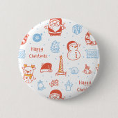 Frohe Weihnachten & schöne Feiertage Winter Person Button (Vorderseite)