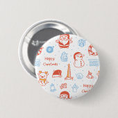 Frohe Weihnachten & schöne Feiertage Winter Person Button (Vorne & Hinten)