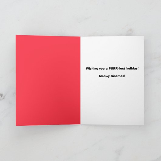 Frohe Weihnachten schöne Katze mit Mistletoe Spaß (Innenseite)