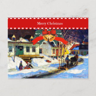 Frohe Weihnachten, schöne Kunstmalerei, Postkarte