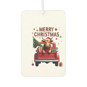 Frohe Weihnachten Schottische Highland-Kuh Weihnac Autolufterfrischer