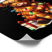 Frohe Weihnachten schottischen Highland Cow Xmas F Poster (Ecke)