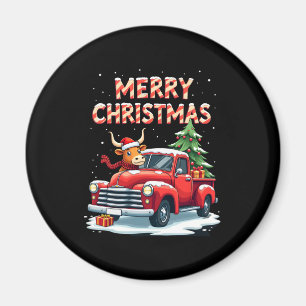 Frohe Weihnachten Schottischer Highland-Kuh-Weihna Magnet