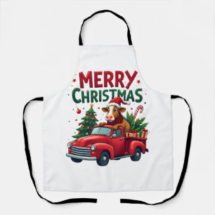 Frohe Weihnachten Schottischer Highland-Kuh Xmas-F Schürze