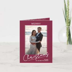 Frohe Weihnachten Schrift auf Cranberry gefaltete